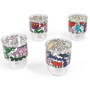 11. Luna Luna Keith Haring Banner Stackable Glass Tumblers